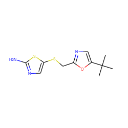 CC(C)(C)c1cnc(CSc2cnc(N)s2)o1 ZINC000022012466