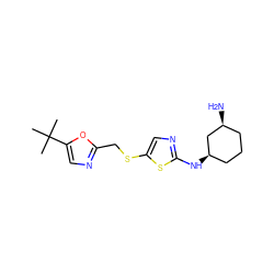 CC(C)(C)c1cnc(CSc2cnc(N[C@@H]3CCC[C@H](N)C3)s2)o1 ZINC000040834013