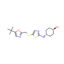 CC(C)(C)c1cnc(CSc2cnc(N[C@H]3CC[C@H](O)CC3)s2)o1 ZINC000253761086