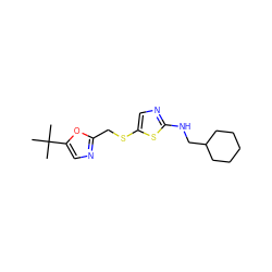 CC(C)(C)c1cnc(CSc2cnc(NCC3CCCCC3)s2)o1 ZINC000040430983