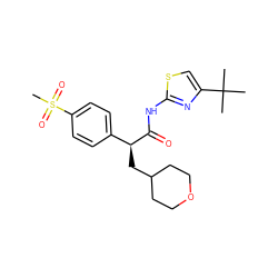 CC(C)(C)c1csc(NC(=O)[C@@H](CC2CCOCC2)c2ccc(S(C)(=O)=O)cc2)n1 ZINC000049807660