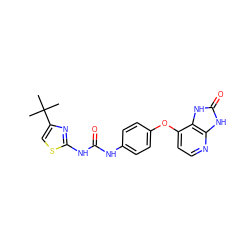 CC(C)(C)c1csc(NC(=O)Nc2ccc(Oc3ccnc4[nH]c(=O)[nH]c34)cc2)n1 ZINC000049066844