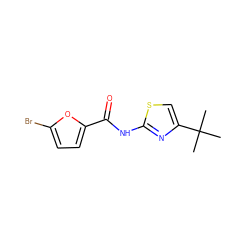 CC(C)(C)c1csc(NC(=O)c2ccc(Br)o2)n1 ZINC000003263865