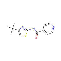 CC(C)(C)c1csc(NC(=O)c2ccncc2)n1 ZINC000000407408