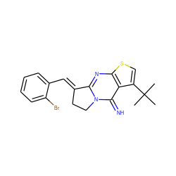 CC(C)(C)c1csc2nc3n(c(=N)c12)CC/C3=C\c1ccccc1Br ZINC000028334091