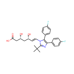 CC(C)(C)c1nc(-c2ccc(F)cc2)c(-c2ccc(F)cc2)n1/C=C/[C@@H](O)C[C@@H](O)CC(=O)O ZINC000013833955