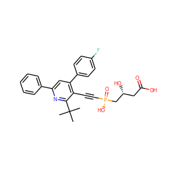 CC(C)(C)c1nc(-c2ccccc2)cc(-c2ccc(F)cc2)c1C#C[P@](=O)(O)C[C@H](O)CC(=O)O ZINC000026671849