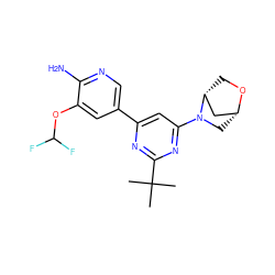 CC(C)(C)c1nc(-c2cnc(N)c(OC(F)F)c2)cc(N2C[C@@H]3C[C@H]2CO3)n1 ZINC000653760083