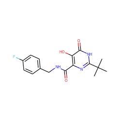 CC(C)(C)c1nc(C(=O)NCc2ccc(F)cc2)c(O)c(=O)[nH]1 ZINC000029048182