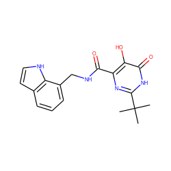 CC(C)(C)c1nc(C(=O)NCc2cccc3cc[nH]c23)c(O)c(=O)[nH]1 ZINC000029048179