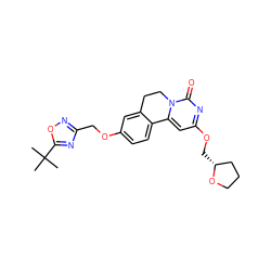 CC(C)(C)c1nc(COc2ccc3c(c2)CCn2c-3cc(OC[C@@H]3CCCO3)nc2=O)no1 ZINC000220168852