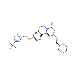 CC(C)(C)c1nc(COc2ccc3c(c2)CCn2c-3cc(OC[C@@H]3COCCO3)nc2=O)no1 ZINC000142986756