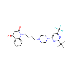 CC(C)(C)c1nc(N2CCN(CCCCN3C(=O)CC(=O)c4ccccc43)CC2)cc(C(F)(F)F)n1 ZINC000028568387