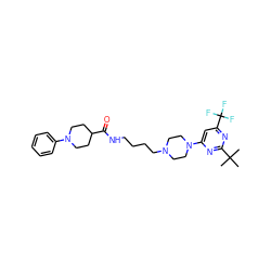 CC(C)(C)c1nc(N2CCN(CCCCNC(=O)C3CCN(c4ccccc4)CC3)CC2)cc(C(F)(F)F)n1 ZINC000207538433