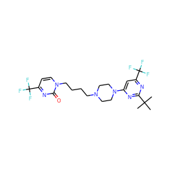 CC(C)(C)c1nc(N2CCN(CCCCn3ccc(C(F)(F)F)nc3=O)CC2)cc(C(F)(F)F)n1 ZINC000034060053