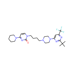 CC(C)(C)c1nc(N2CCN(CCCCn3ccc(N4CCCCC4)nc3=O)CC2)cc(C(F)(F)F)n1 ZINC000028567910