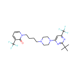 CC(C)(C)c1nc(N2CCN(CCCCn3cccc(C(F)(F)F)c3=O)CC2)cc(C(F)(F)F)n1 ZINC000028572177