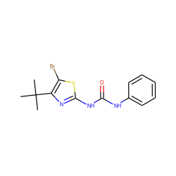 CC(C)(C)c1nc(NC(=O)Nc2ccccc2)sc1Br ZINC000001402788