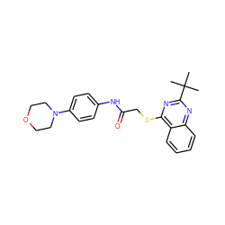 CC(C)(C)c1nc(SCC(=O)Nc2ccc(N3CCOCC3)cc2)c2ccccc2n1 ZINC000001342550