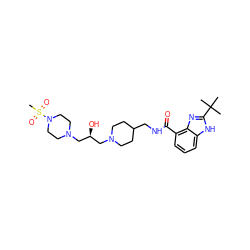 CC(C)(C)c1nc2c(C(=O)NCC3CCN(C[C@H](O)CN4CCN(S(C)(=O)=O)CC4)CC3)cccc2[nH]1 ZINC000096272879