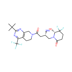 CC(C)(C)c1nc2c(c(C(F)(F)F)n1)CCN(C(=O)C[C@H](N)CN1C(=O)CCC(F)(F)[C@H]1O)C2 ZINC000096167445