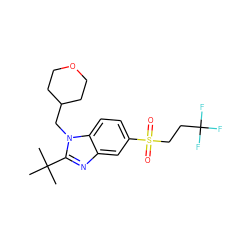 CC(C)(C)c1nc2cc(S(=O)(=O)CCC(F)(F)F)ccc2n1CC1CCOCC1 ZINC000029046555