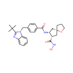 CC(C)(C)c1nc2ccccc2n1Cc1ccc(C(=O)N[C@@H]2C[C@@]3(CCCO3)C[C@@H]2C(=O)NO)cc1 ZINC000029038054