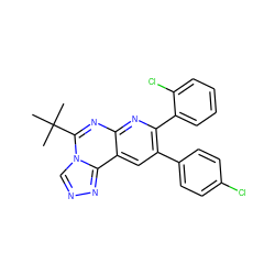 CC(C)(C)c1nc2nc(-c3ccccc3Cl)c(-c3ccc(Cl)cc3)cc2c2nncn12 ZINC000040875027