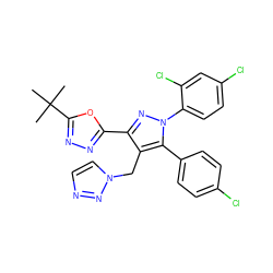 CC(C)(C)c1nnc(-c2nn(-c3ccc(Cl)cc3Cl)c(-c3ccc(Cl)cc3)c2Cn2ccnn2)o1 ZINC000049877473