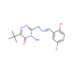 CC(C)(C)c1nnc(N/N=C/c2cc(Br)ccc2O)n(N)c1=O ZINC000004279682