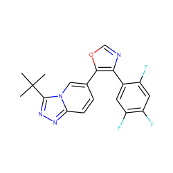 CC(C)(C)c1nnc2ccc(-c3ocnc3-c3cc(F)c(F)cc3F)cn12 ZINC000003948375