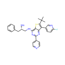 CC(C)(C)c1sc2c(NC[C@@H](N)Cc3ccccc3)nc(-c3ccncc3)nc2c1-c1ccc(F)nc1 ZINC000223661480