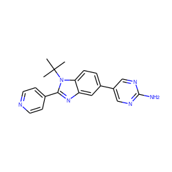 CC(C)(C)n1c(-c2ccncc2)nc2cc(-c3cnc(N)nc3)ccc21 ZINC000169234360