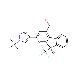 CC(C)(C)n1cc(-c2cc(CO)c3c(c2)[C@](O)(C(F)(F)F)c2ccccc2-3)cn1 ZINC000143278141