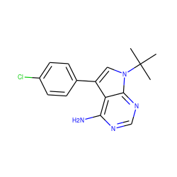 CC(C)(C)n1cc(-c2ccc(Cl)cc2)c2c(N)ncnc21 ZINC000026281186