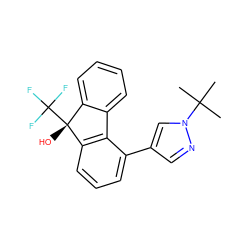 CC(C)(C)n1cc(-c2cccc3c2-c2ccccc2[C@@]3(O)C(F)(F)F)cn1 ZINC000144876727