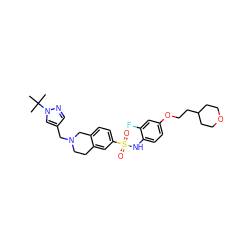 CC(C)(C)n1cc(CN2CCc3cc(S(=O)(=O)Nc4ccc(OCCC5CCOCC5)cc4F)ccc3C2)cn1 ZINC000261121985