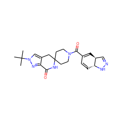 CC(C)(C)n1cc2c(n1)C(=O)NC1(CCN(C(=O)C3=C[C@H]4C=NN[C@@H]4C=C3)CC1)C2 ZINC000261181936