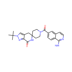 CC(C)(C)n1cc2c(n1)C(=O)NC1(CCN(C(=O)c3ccc4c(N)nccc4c3)CC1)C2 ZINC000145538924