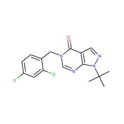 CC(C)(C)n1ncc2c(=O)n(Cc3ccc(Cl)cc3Cl)cnc21 ZINC000004110707