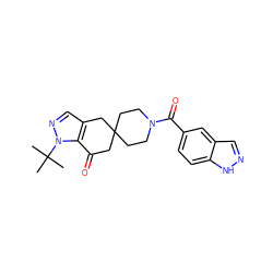 CC(C)(C)n1ncc2c1C(=O)CC1(CCN(C(=O)c3ccc4[nH]ncc4c3)CC1)C2 ZINC000117451724