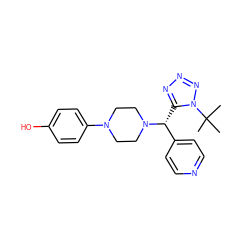 CC(C)(C)n1nnnc1[C@H](c1ccncc1)N1CCN(c2ccc(O)cc2)CC1 ZINC000026438880