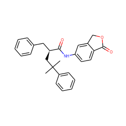 CC(C)(C[C@@H](Cc1ccccc1)C(=O)Nc1ccc2c(c1)COC2=O)c1ccccc1 ZINC000028525395