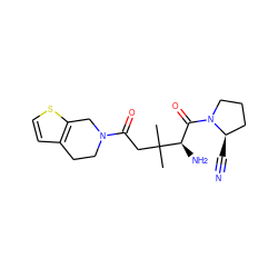 CC(C)(CC(=O)N1CCc2ccsc2C1)[C@H](N)C(=O)N1CCC[C@H]1C#N ZINC000096301006