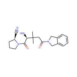 CC(C)(CC(=O)N1Cc2ccccc2C1)[C@H](N)C(=O)N1CCC[C@H]1C#N ZINC000084904589