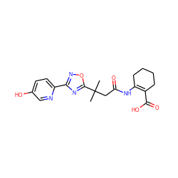 CC(C)(CC(=O)NC1=C(C(=O)O)CCCC1)c1nc(-c2ccc(O)cn2)no1 ZINC000049046774