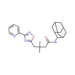 CC(C)(CC(=O)NC1C2CC3CC(C2)CC1C3)Cc1nc(-c2ccccn2)no1 ZINC000043014494