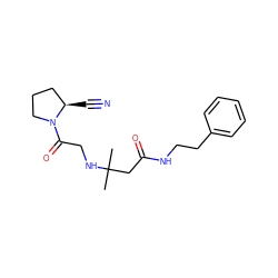 CC(C)(CC(=O)NCCc1ccccc1)NCC(=O)N1CCC[C@H]1C#N ZINC000036310881