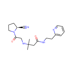 CC(C)(CC(=O)NCCc1ccccn1)NCC(=O)N1CCC[C@H]1C#N ZINC000036310918