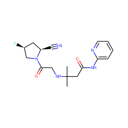 CC(C)(CC(=O)Nc1ccccn1)NCC(=O)N1C[C@@H](F)C[C@H]1C#N ZINC000049111772